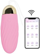 Dlicious Extra geribbeld Vibrerend Eitje op App bestuurd  – APP control - Met Afstandsbediening – 10 trilstanden - USB en Snel oplaadbaar - sensationele structuur - Vibrator