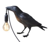 Jawes- Vogel lamp- Zwart- Kraai- Raaf- Vogellamp- Bureaulamp- Tafellamp- Nachtlamp