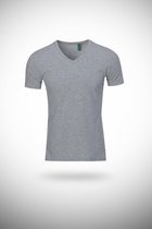 Heren T-shirt grijs - V hals - mannen