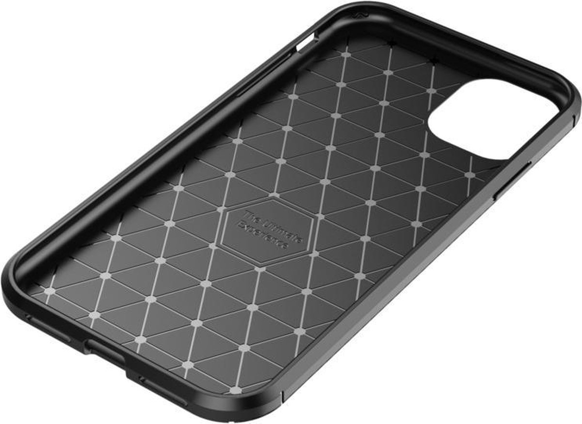 Luxe TPU Carbon Bescherm-Hoes geschikt voor iPhone 12 Pro Max Blauw