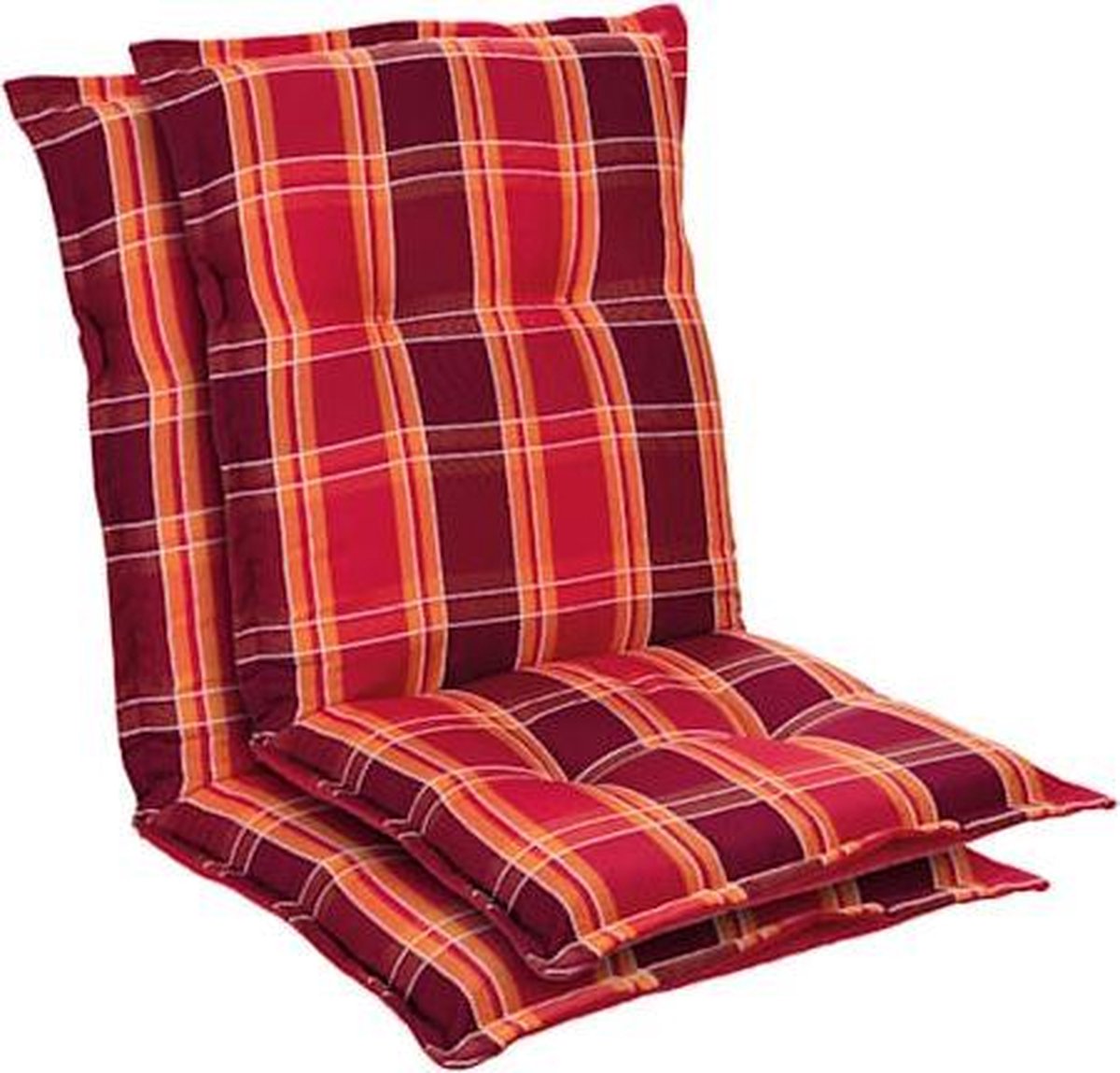 Blumfeldt Prato Set van 2 tuinkussen - stoelkussen - zitkussen - lage rug tuinstoel - 50 x 100 x 8 cm - UV-bestendig polyester