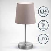 B.K.Licht - KlassiekeTafellamp - taupe bedlamp - excl. E14 lichtbron