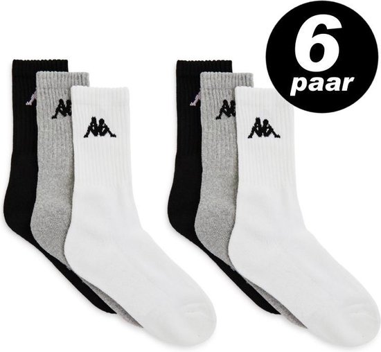 Kappa Sport Sokkken grijs – wit -zwart – maat 47/49 – voordeelpack 6 paar |  bol.