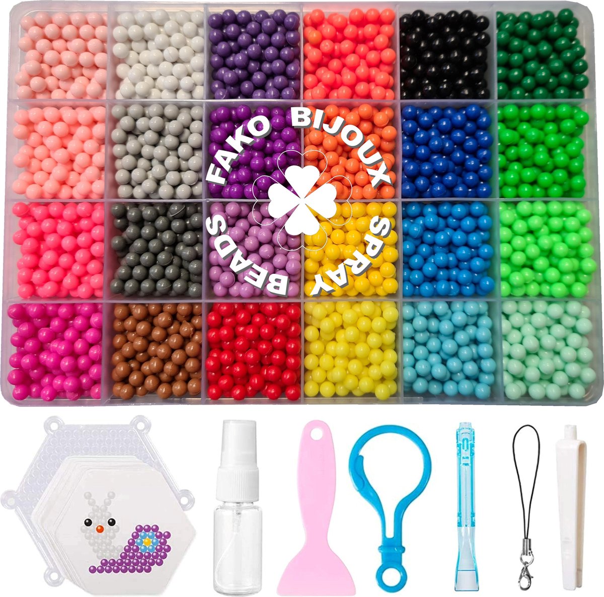 Perles de pulvérisation d' Water , Aquabeads, jouets pour enfants, pour  puzzle fille et garçon, 24 couleurs, 3000 balles