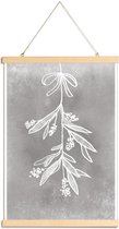 JUNIQE - Posterhanger Mistletoe -30x45 /Grijs & Wit
