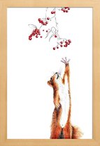 JUNIQE - Poster met houten lijst Squirrel -13x18 /Wit