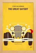 JUNIQE - Poster in houten lijst The Great Gatsby -30x45 /Geel