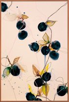 JUNIQE - Poster met kunststof lijst Blueberries 01 -40x60 /Blauw &