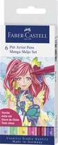 Faber-Castell tekenstift - Pitt Artist Pen - 6-delig etui - Manga Shojo - FC-167155