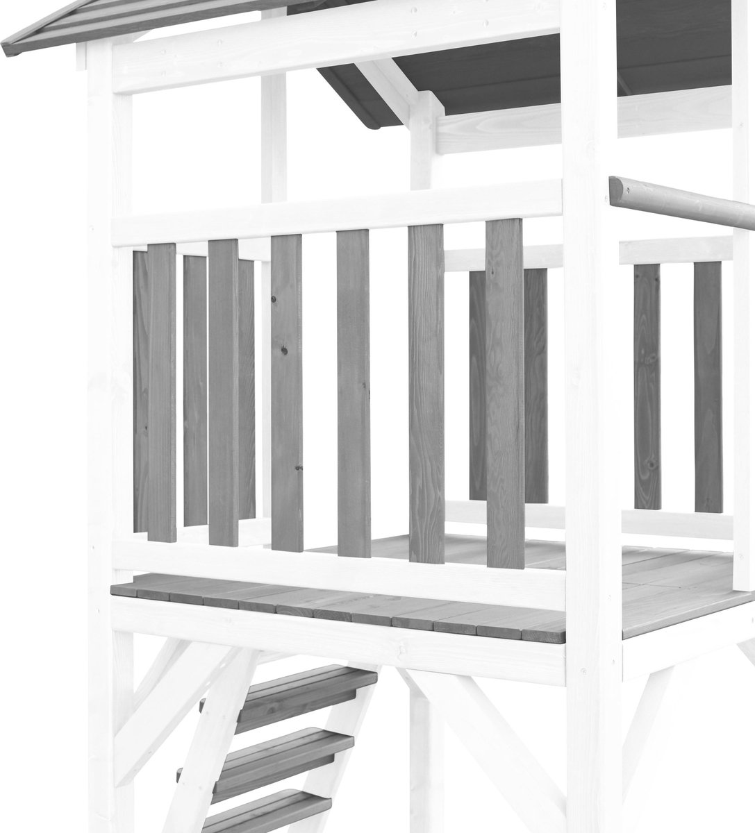 AXI Beach Tower Speeltoestel in Grijs/Wit - Speeltoren met Zandbak, Schommel en Grijze Glijbaan - FSC hout - Speelhuis op palen voor de tuin — afbeelding 3