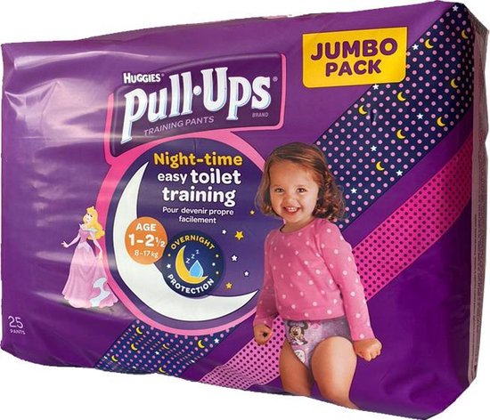 4x Huggies Pull-Ups Toilettes Training Culottes Filles 25 pièces, couches  pull-up -... | bol