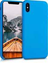 kwmobile telefoonhoesje voor Apple iPhone XS Max - Hoesje met siliconen coating - Smartphone case in stralend blauw