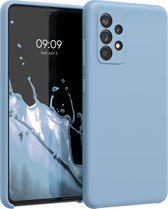 kwmobile telefoonhoesje geschikt voor Samsung Galaxy A52 / A52 5G / A52s 5G - Hoesje met siliconen coating - Smartphone case in duifblauw