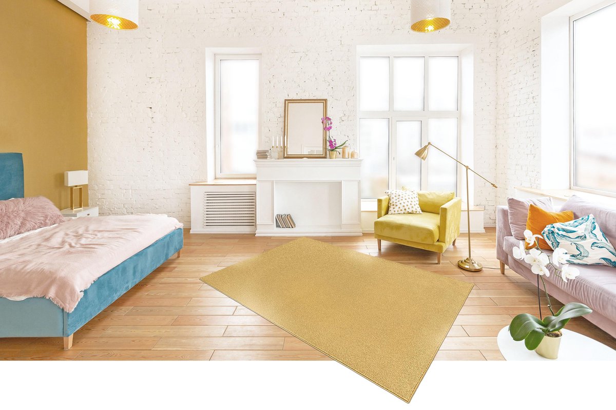 Vloerkleed SALSA EC2054 Yellow - Poolhoogte 8mm - 120cm x 170cm