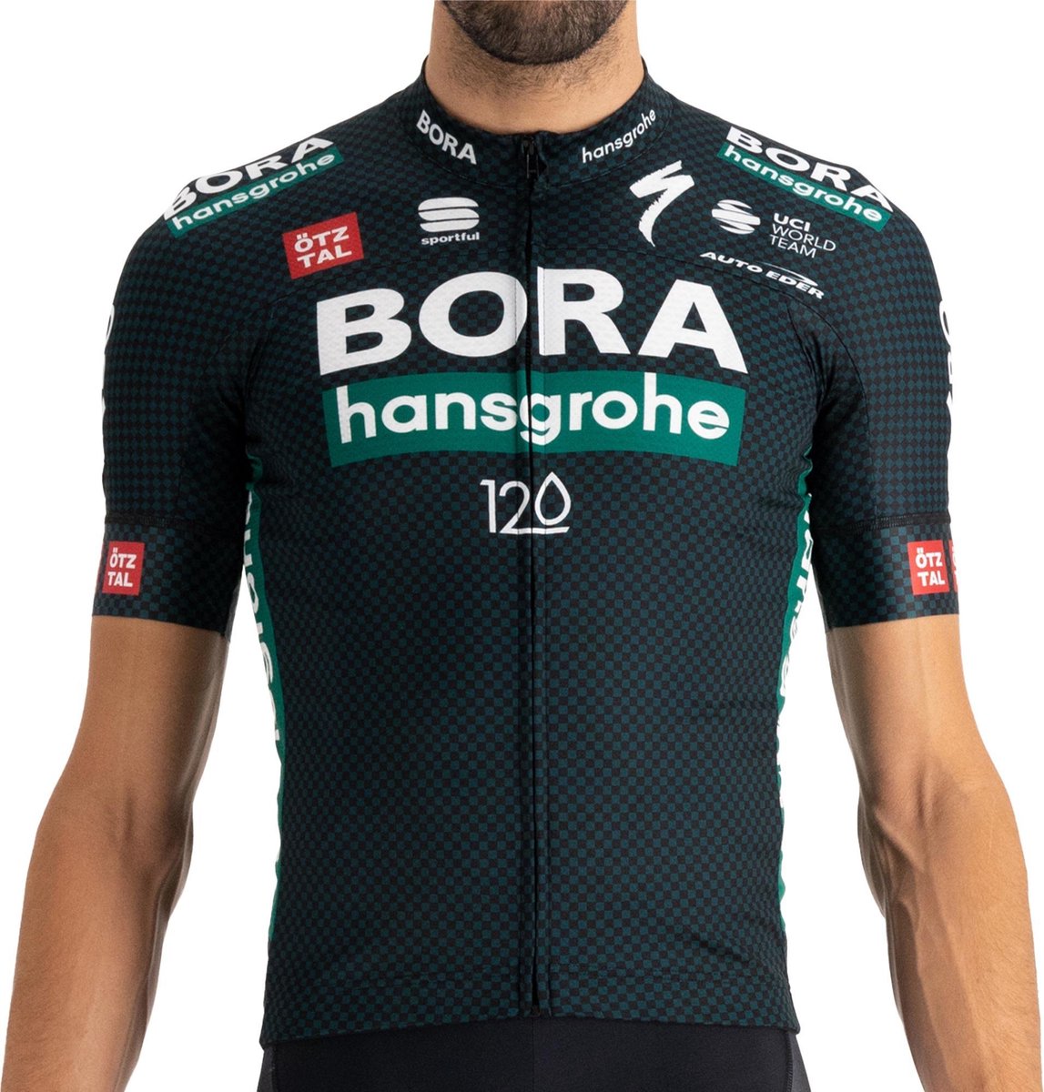 Sportful Bora Hansgrohe Tour de France 2021 wielershirt korte mouwen Heren Zwart Groen-M