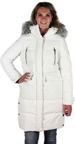 BJØRNSON FRIDA Winterparka Dames - Winddicht - Waterafstotend - Gewatteerd Gevoerd - Capuchon - Warm - Outdoor Damesjas - Rits Zakken - Winterjas - Maat 38 - Wit