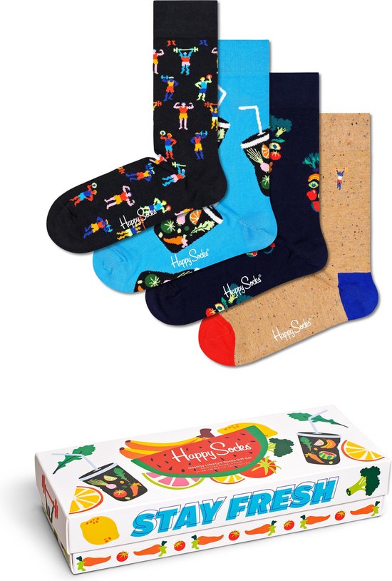 Happy Socks XHEL09-0200 4-Pack Style de vie Socks Gift Set - Taille 36-40
