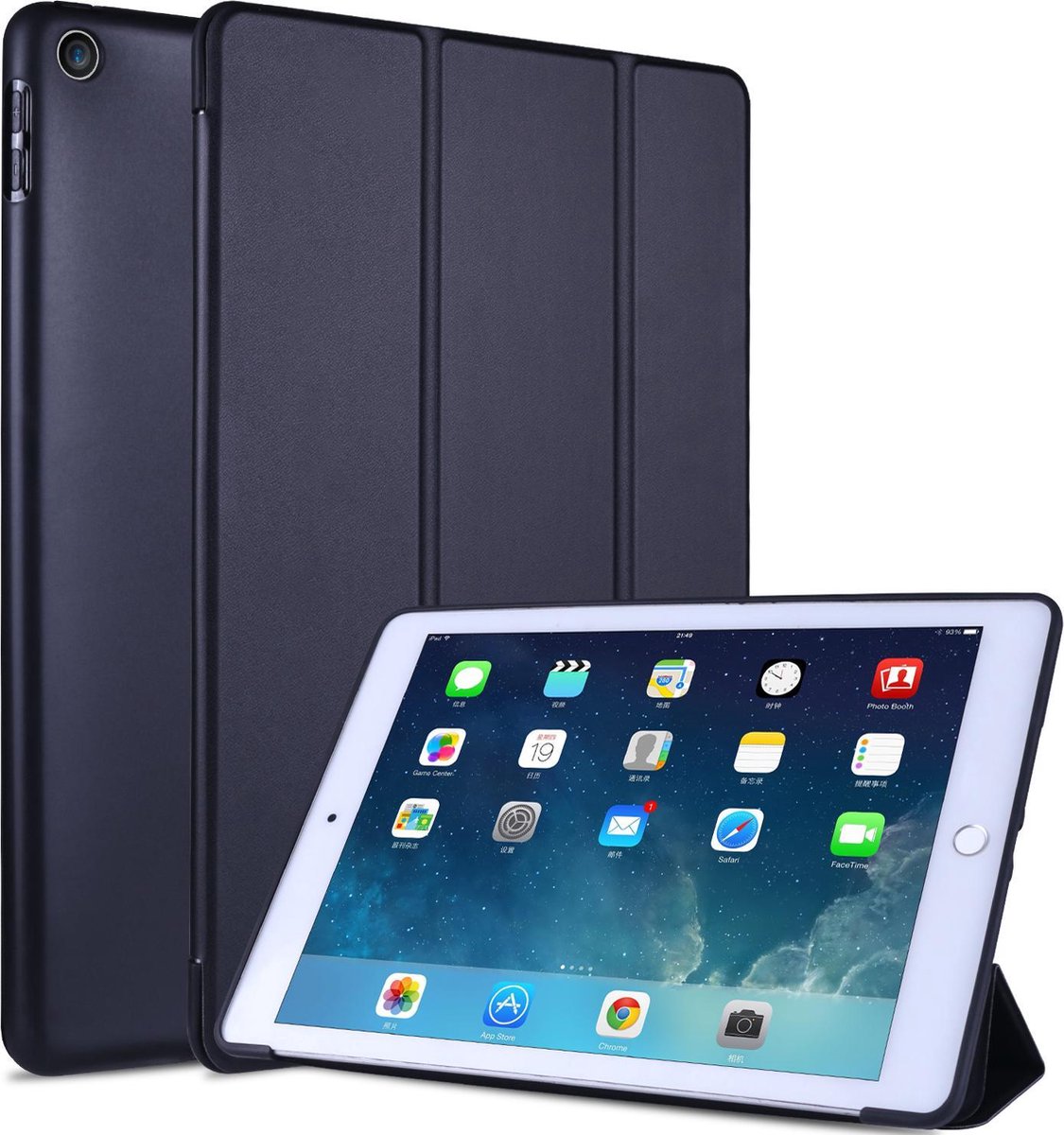 Geschikt voor Ipad Mini 5 - Tri Fold Tablet hoes - Smart Cover - Zwart
