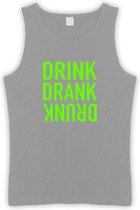 Grijs Tanktop met “ Drink. Drank, Drunk “ print Groen  Size XXXXL