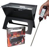 BBQ houtskool - Barbecue tafelmodel met bbq thermometer