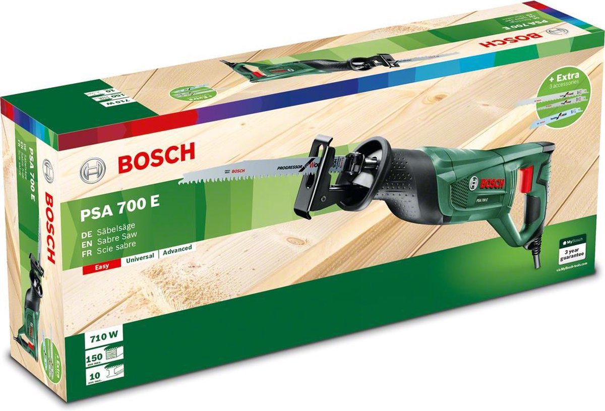 Bosch PSA 700 E Reciprozaag - op snoer - 710 W - Met 3 zaagbladen | bol