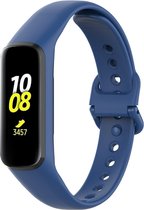 Siliconen Smartwatch bandje - Geschikt voor Samsung Galaxy Fit 2 siliconen bandje - donkerblauw - Strap-it Horlogeband / Polsband / Armband