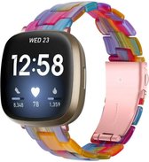 Strap-it Resin smartwatch bandje - geschikt voor Fitbit Sense / Fitbit Versa 3 - kleurrijk
