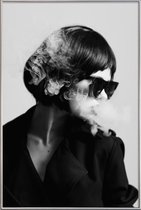 JUNIQE - Poster met kunststof lijst Smoke II -13x18 /Wit & Zwart