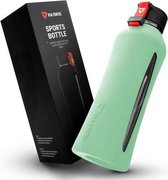 Via Fortis 550ml Sportfles | Glas | silicone | geen plastic & BPA free