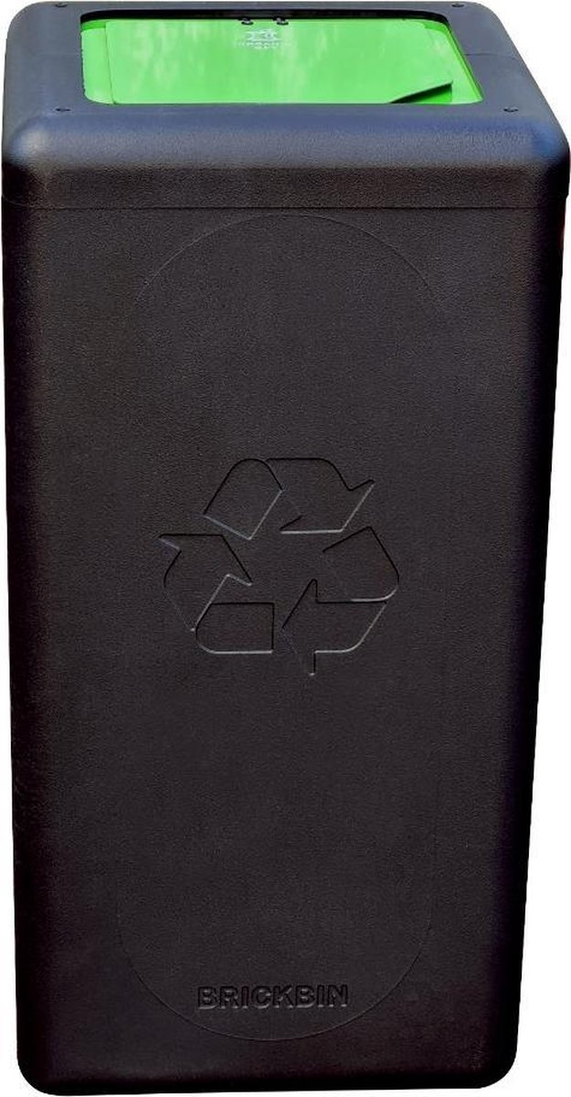 Goedkoopste Circulaire Afvalbak BrickBin Organic 65 liter, Zwart-groen