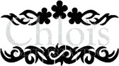 Chloïs Glittertattoo Sjabloon 5 Stuks - Flower Band - Duo Stencil - CH6017 - 5 stuks gelijke zelfklevende sjablonen in verpakking - Geschikt voor 10 Tattoos - Nep Tattoo - Geschikt