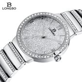 Longbo - Dames Horloge - Zilver - Ø 34.5mm (Productvideo)