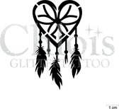 Chloïs Glittertattoo Sjabloon 5 Stuks - Dreamcather - CH4045 - 5 stuks gelijke zelfklevende sjablonen in verpakking - Geschikt voor 5 Tattoos - Nep Tattoo - Geschikt voor Glitter T