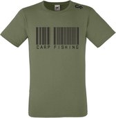 Karper shirt - Karpervissen - CarpFeeling - Barcode - Olive - Maat L