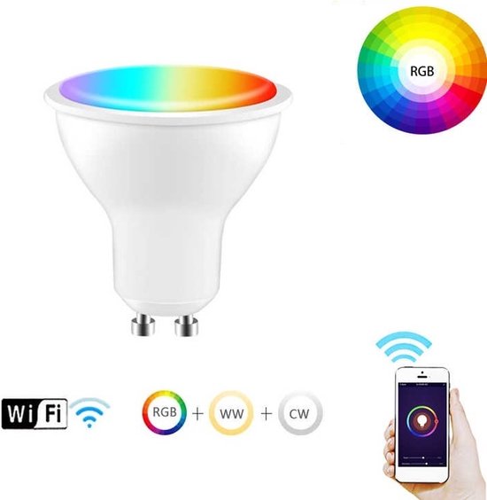Slimme WIFI LED Spot - RGB - 4 Watt - GU10