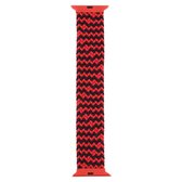 Plastic gesp gemengde kleur nylon gevlochten enkele lus vervangende horlogebanden voor Apple Watch Series 6 & SE & 5 & 4 40 mm / 3 & 2 & 1 38 mm, maat: L (rimpel zwart rood)