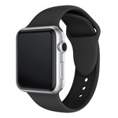 Dubbele klinknagels siliconen horlogeband voor Apple Watch Series 3 & 2 & 1 38 mm (zwart)