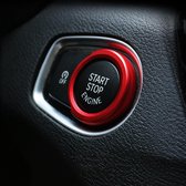 Auto Motor Start Sleutel Drukknopring Trim Aluminium Sticker Decoratie voor BMW (rood)