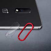 Krasbestendige mobiele telefoon Metalen achteruitrijcamera Lensring + achteruitrijcamera Lensbeschermfolieset voor OnePlus 7 (zwart)