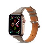 Voor Apple Watch 3/2/1 generaties 42 mm universele dunne lederen band (donkergrijs)