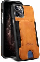 Voor iPhone 11 Pro H10 TPU + PU lederen anti-val beschermhoes met kaartsleuf (kaki)