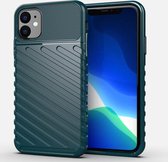Voor iPhone 11 Thunderbolt Shockproof TPU Soft Case (donkergroen)