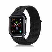 Simple Fashion Nylon horlogeband met frame voor Apple Watch Series 5 & 4 40 mm (reflecterend zwart)