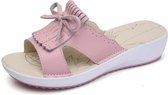 Fashion Casual lichtgewicht kwast pantoffels sandalen voor dames (kleur: roze maat: 36)