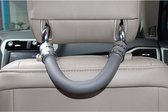 Autostoel hoofdsteun zachte veiligheid handgreep houder hanger met haken (zilver)