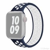 Elastische siliconen horlogeband voor Apple Watch Series 6 & SE & 5 & 4 44 mm / 3 & 2 & 1 42 mm, lengte: 160 mm (blauw wit)