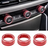 3 STKS Auto aluminium airconditioner knop Case voor Honda tiende generatie Accord (rood)