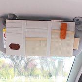 Muti-functionele Auto Zonneklep Zonnebril Houder Kaart Opslag Houder Innerlijke Pouch Bag (Khaki)
