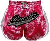 Booster Muay Thai Short Retro Skull Roze Maat Kickboxing Shorts Booster: S = maat 29/30 | 50-60kg