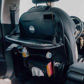 Reismonkey Lederen Autostoel Organizer – Voor Kinderen – Auto Organizer met Tablet Houder - Luxe uitstraling – Zwart – PU leer – Auto Accessories – Met tafeltje